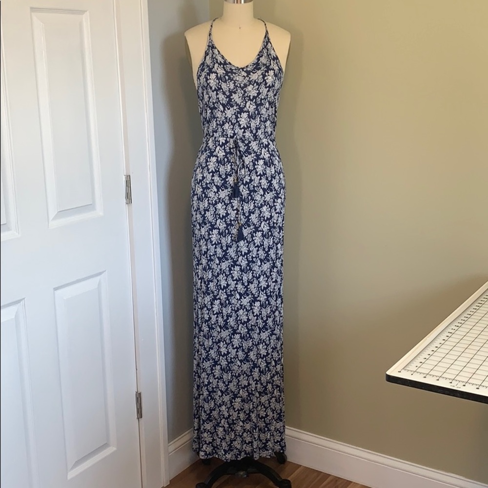Navy floral maxi dress